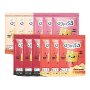 อาเคจัง เกี๊ยวกระจก เซ็ตกรอบยกโหล เกี๊ยวรสละ 3 ห่อ รวม 12 ห่อ ขนาด 40 กรัม