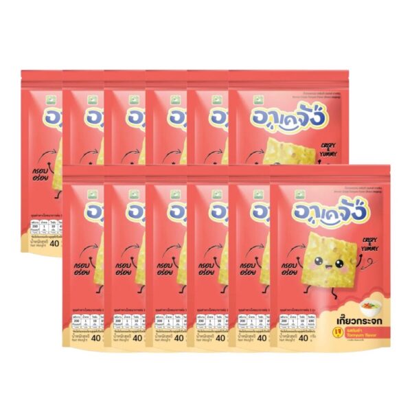 makro-snack-1848 อาเคจัง เกี๊ยวกระจก เซ็ตกรอบยกโหล รสต้มยํา 12 ห่อ ขนาด 40 กรัม