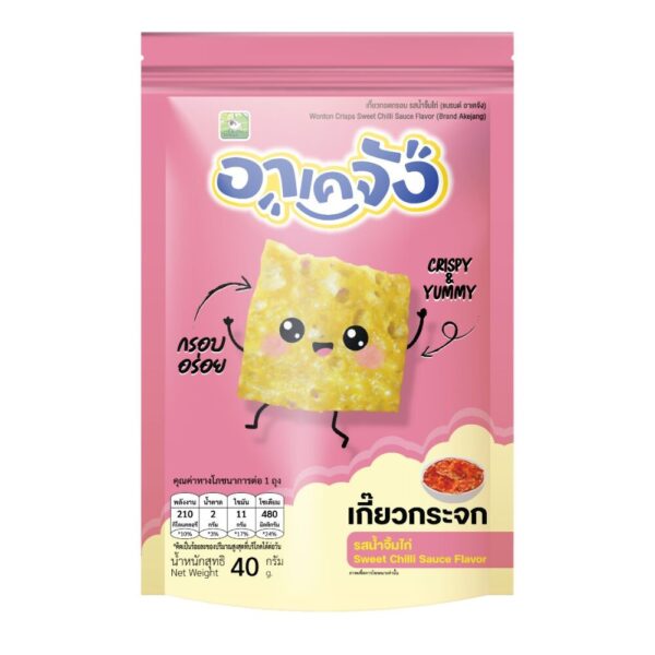 makro-snack-1855 อาเคจัง เกี๊ยวกระจก1ห่อ 40กรัม รสน้ําจิ้มไก่ ขนาด 40 กรัม