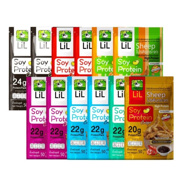 makro-snack-1859 เซ็ตเพื่อนเดินทาง 12 ห่อ รวม 7 รสชาติ Protein โปรตีนกระจก โปรตีนสูง ไม่มีผงชูรส กรอบอร่อยเพลิน ไม่ลงพุง ขนาด 50 กรัม
