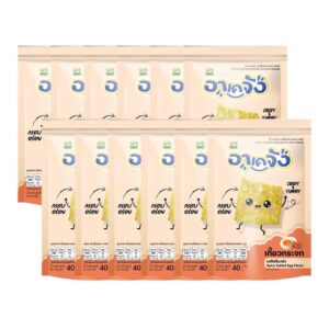 อาเคจัง เกี๊ยวกระจก เซ็ตกรอบยกโหล รสไข่เค็มแซ่บ 12 ห่อ ขนาด 40 กรัม