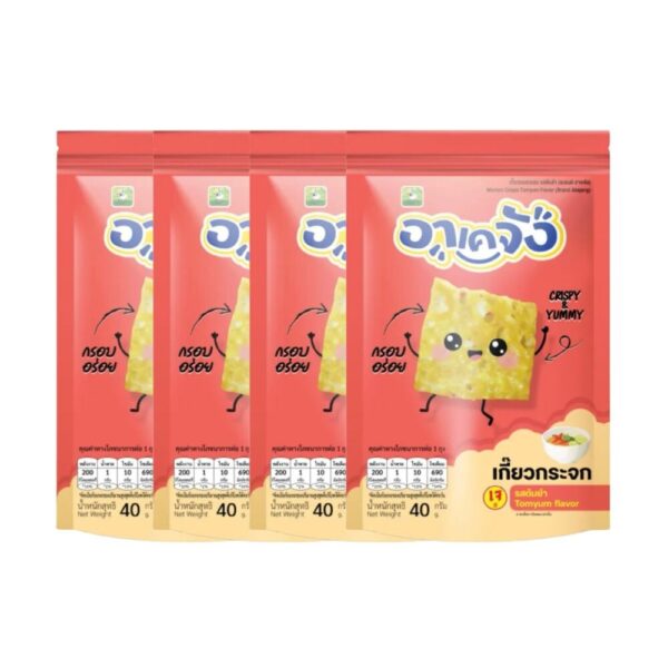 อาเคจัง เกี๊ยวกระจกกรอบ เซ็ตทดลอง รสต้มยํา4ห่อ ขนาด 40 กรัม