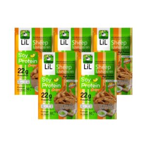 Lilsheep โปรตีนกระจก soy protein crisps รสวาซาบิหอมขึ้นจมูก กรอบอร่อยเพลิน ไม่ลงพุง 5 ห่อ ขนาด 50 กรัม