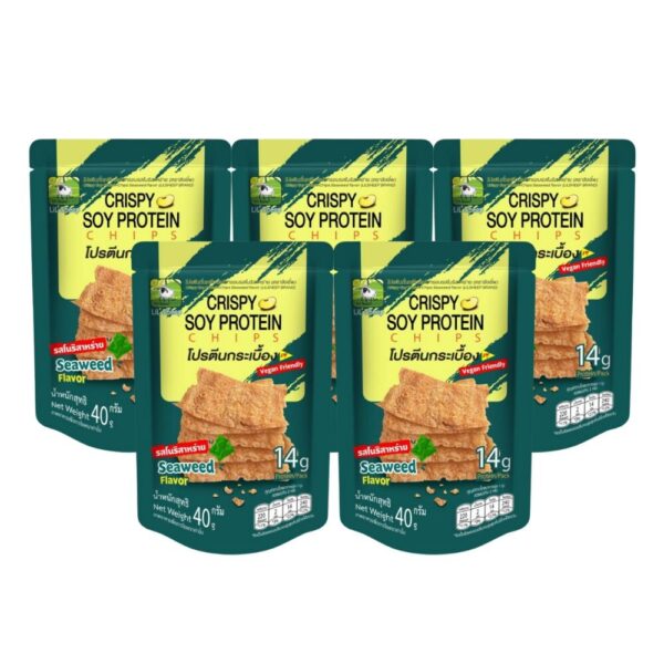makro-snack-1874 ลิลชี้พโปรตีนกระเบื้อง เซ็ต 5 ห่อ รสโนริสาหร่าย ขนาด 40 กรัม
