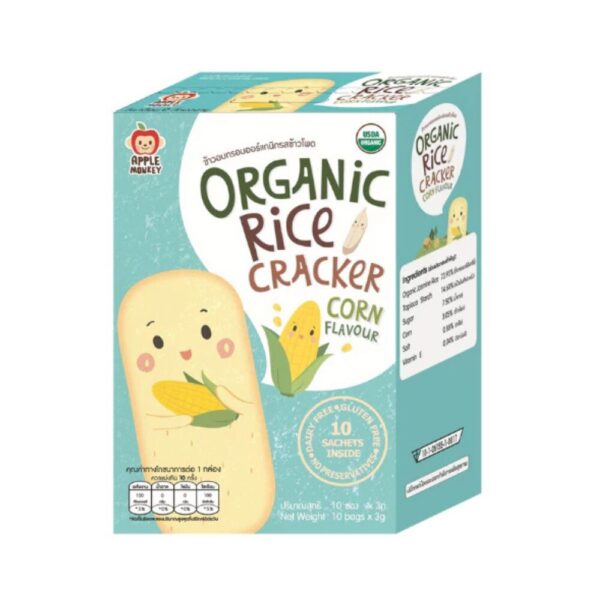 makro-snack-1892 APPLE MONKEY ข้าวอบกรอบรสข้าวโพด แพ็ค10 ซอง 30 กรัม