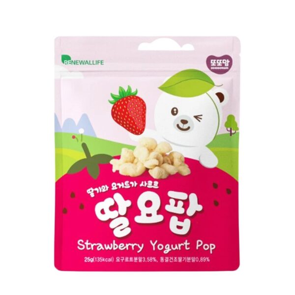 Kin's Nature ขนมนําเข้าจากเกาหลี สตรอว์เบอรรี่โยเกิร์ตป๊อบ 25 กรัม