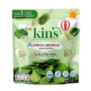 makro-snack-1926 Kin's Nature เมอแรงก์ คิซ ขนมสําหรับเด็กจากผัก เมอแรงก์ รสผักโขม 13 กรัม