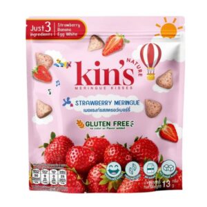 makro-snack-1929 Kin's Nature เมอแรงก์ คิซ ขนมสําหรับเด็กจากผลไม้ เมอแรงก์ รสสตรอว์เบอร์รี่ 13 กรัม