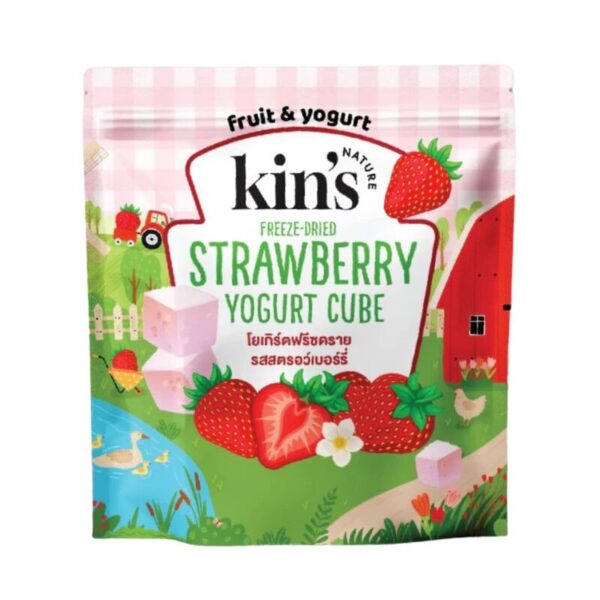 makro-snack-1942 Kin's Nature โยเกิร์ตฟรีซดราย รสสตรอว์เบอร์รี่ 14 กรัม