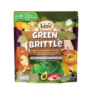 makro-snack-1945 Kin's Nature Green Brittle ขนมกล้วยน้ําว้าผสมปลาทับทิมและผักอบกรอบ ขนมเด็กจากผักผลไม้ 15 กรัม