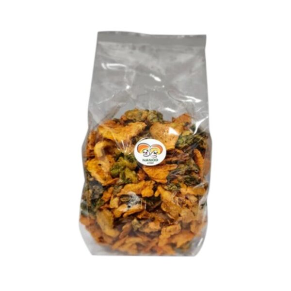 makro-snack-1971 ผักทอดกรอบสลัดน้ํามันขนาด 500 กรัม ผักรวม 3 ชนิด ตราเห็ดทอดนาโหนด รสต้มยํา (ปรุงรส)