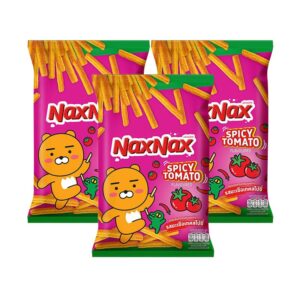 makro-snack-1979 แน็คซ์แน็คซ์ ขนมอบกรอบ รสมะเขือเทศสไปซี่ 65 ก. x 3