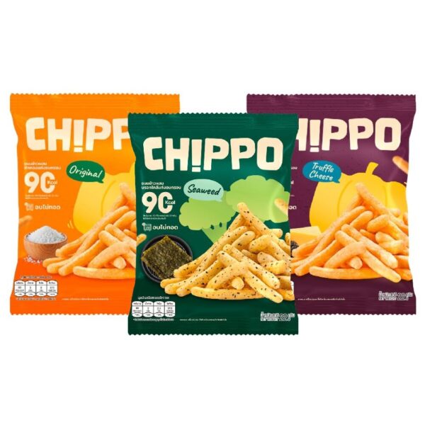 makro-snack-1989 CHIPPO 20 กรัม อร่อย แคลต่ํา ไม่ทอด De La Lita เดอลาลิต้า ขนมคลีน คละรส 3 ซอง