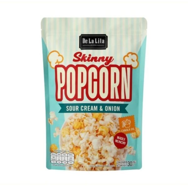 [1 ซอง] SKINNY POPCORN 30 กรัม ป๊อบคอร์น อร่อย แคลต่ํา สกินนี่ป๊อบคอร์น De La Lita ขนมคลีน