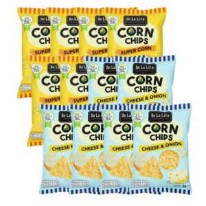 makro-snack-2018 CORN CHIPS 25 กรัม ขนมอบกรอบอร่อย แคลต่ํา ไม่ทอด ทําจากข้าวโพด 100% De La Lita เดอลาลิต้า คอร์นชิปส์ ขนมคลีน คละรส 12