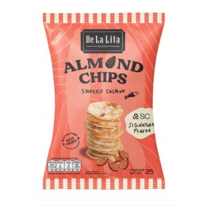[1 ซอง] ALMOND CHIPS 25 กรัม De La Lita X SC Asset ขนมอบกรอบอร่อย แคลต่ํา ไม่ทอด เจ วีแกน De La Lita เดอลาลิต้า อัลมอน... Smoked Salmon