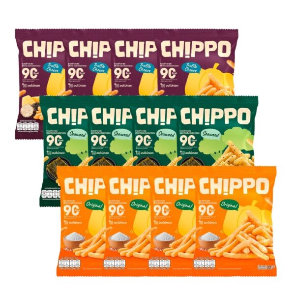 CHIPPO 20 กรัม อร่อย แคลต่ํา ไม่ทอด De La Lita เดอลาลิต้า ขนมคลีน คละรส 12 ซอง