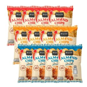 [ยกลังซองใหญ่] ALMOND CHIPS 52 กรัม ขนมอบกรอบอร่อย แคลต่ํา ไม่ทอด เจ วีแกน De La Lita เดอลาลิต้า อัลมอนด์ชิปส์ ขนมคลีน คละรส,12 ซอง