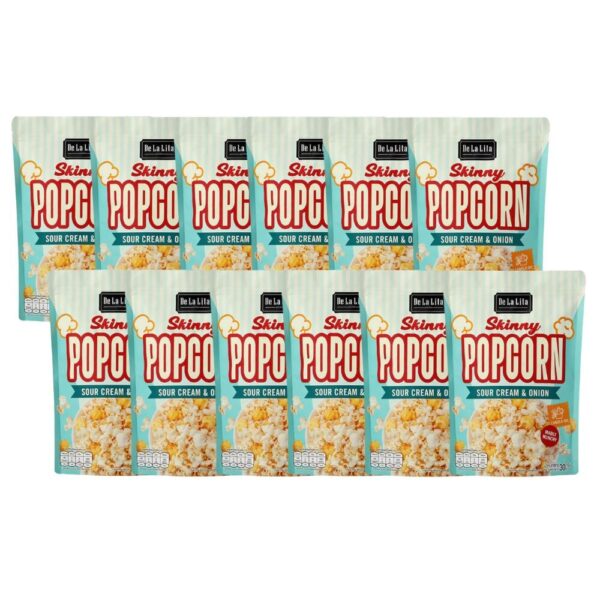 makro-snack-2034 SKINNY POPCORN 30 กรัม ป๊อบคอร์น อร่อย แคลต่ํา สกินนี่ป๊อบคอร์น De La Lita ขนมคลีน SKINNY POPCORN 12ซอง