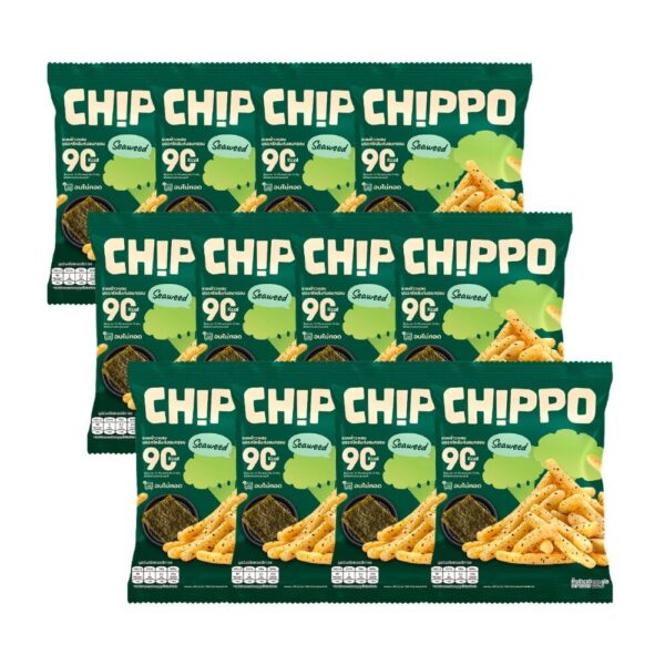 makro-snack-2037 CHIPPO 20 กรัม อร่อย แคลต่ํา ไม่ทอด De La Lita เดอลาลิต้า ขนมคลีน รสสาหร่าย 12 ซอง