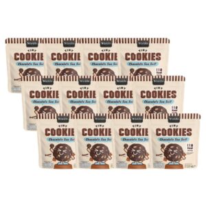 makro-snack-2042 TINY COOKIE ไทนี่คุกกี้ ขนาด 45 กรัม วีแกน แคลต่ํา De La Lita เดอลาลิต้า ขนมคลีน CHOCOLATE SEA SAL 12 ซอง