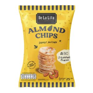 [1 ซอง] ALMOND CHIPS 25 กรัม De La Lita X SC Asset ขนมอบกรอบอร่อย แคลต่ํา ไม่ทอด เจ วีแกน De La Lita เดอลาลิต้า อัลมอน... Honey Mustard