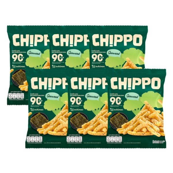 CHIPPO 20 กรัม อร่อย แคลต่ํา ไม่ทอด De La Lita เดอลาลิต้า ขนมคลีน รสสาหร่าย 6 ซอง