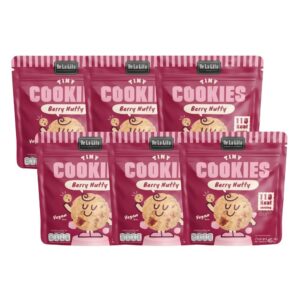 makro-snack-2060 TINY COOKIE ไทนี่คุกกี้ ขนาด 45 กรัม วีแกน แคลต่ํา De La Lita เดอลาลิต้า ขนมคลีน BERRY NUTTY 6 ซอง