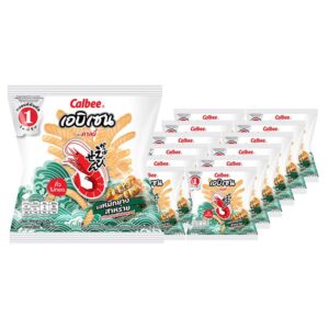 คาลบี้ ข้าวเกรียบกุ้ง รสหมึกย่างสาหร่าย 10 g x 12