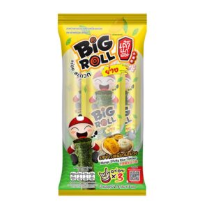 makro-snack-2099 เถ้าแก่น้อย โรลสาหร่ายย่างม้วน รสข้าวเหนียวมะม่วง 2.5 ก. x 3