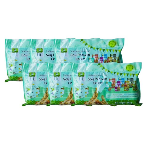 LiLsheep โปรตีนกระจก soy protein crisps กรอบอร่อยเพลิน แพ็ครวม 7 รสชาติ เซ็ตของขวัญ 7packs 7 flavors 3 แถม 3 ขนาด 350 กรัม