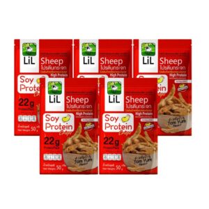 Lilsheep เซ็ตโปรตีนกระจกรสต้มยํา5ห่อ รสยอดนิยม หอมเครื่องเทศไทยๆ อร่อยเพลิน soy protein crisps ขนมคลีน คีโต ไม่ลงพุง ขนาด 50 กรัม