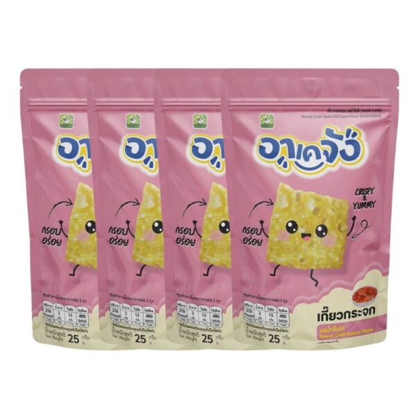 makro-snack-2135 อาเคจังเกี๊ยวจิ๋วเซ็ตทดลอง น้ําจิ้มไก่จิ๋ว 4 ห่อ ขนาด 25 กรัม