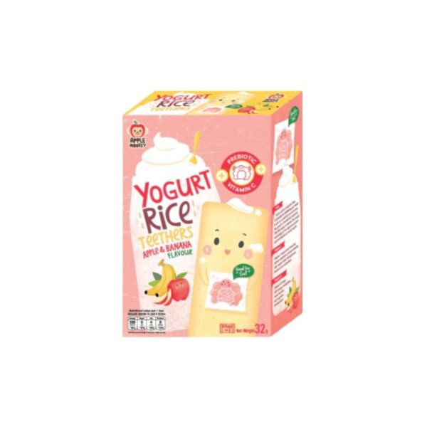 makro-snack-2147 APPLE MONKEY ข้าวอบกรอบผสมโยเกิร์ต รสแอปเปิ้ลกล้วย แพค 8 ซอง 32 กรัม