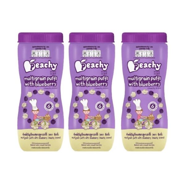 makro-snack-2153 เซตขนมพัฟฟ์ธัญพืชรสบลูเบอร์รี 3 กระปุก (R25=3)