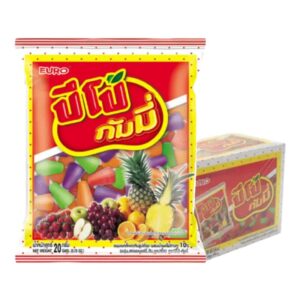 ปีโป้ กัมมี่ เยลลี่เจลาตินรูปถ้วย รวมรสผลไม้ 20 ก. 12 ชิ้น