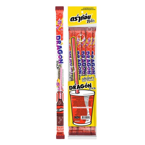 makro-snack-2190 ดราก้อนทังค์ สติ๊กฟรุตกัมมี่ โคล่า 22 ก. 12 ชิ้น