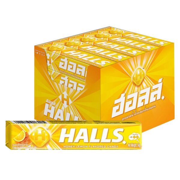 makro-snack-2194 ฮอลล์ น้ําผึ้งเลมอน แบบแท่ง 9 เม็ด x 20