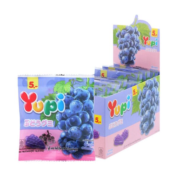 makro-snack-2207 ยูปี้ กัมมี่ เกรป 14 ก. x 12