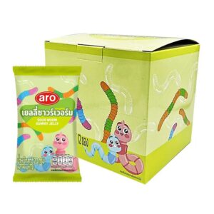 makro-snack-2244 เอโร่ กัมมี่เยลลี่ ซาวร์เวอร์ม 20 ก. x 12