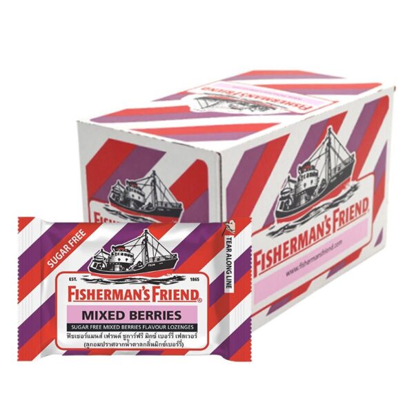 makro-snack-2341 ฟิชเชอร์แมนส์ เฟรนด์ ลูกอม ปราศจากน้ําตาล กลิ่นมิกซ์เบอร์รี่ 24 ซอง