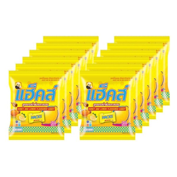 makro-snack-2373 แฮ็คส์ ลูกอม รสฮันนี่เลมอน 24.3 ก. x 12