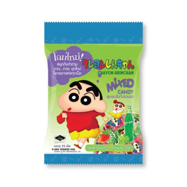 makro-snack-2397 ชินจัง ลูกอมรวมรส สตรอเบอร์รี่&มะนาวโซดา 94.5 ก.