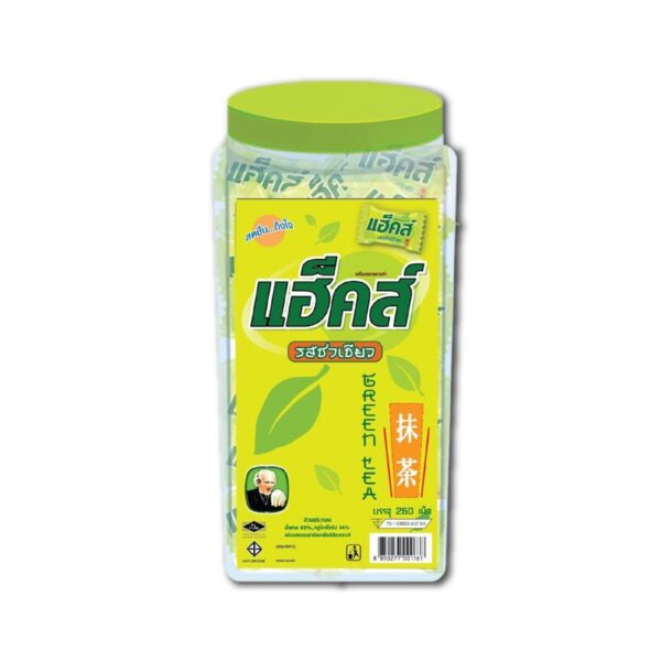 makro-snack-2430 แฮ็คส์ ลูกอม ชาเขียว 702 ก. (260 เม็ด)