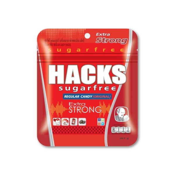 makro-snack-2439 แฮ็คส์ ลูกอมชูการ์ฟรี เรกูล่าร์ 20.5 ก.