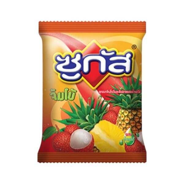 makro-snack-2443 Sugus Jumbo Lychee&Pineapple ซูกัสจัมโบ้ ลูกอมรสลิ้นจี่และสัปปะรด 45 กรัม*มีให้เลือกหลายแพ็กไซซ์
