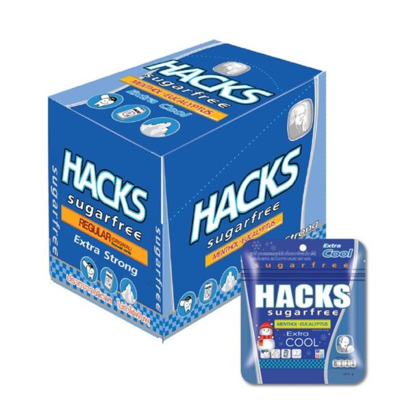makro-snack-2448 แฮ็คส์ ลูกอมชูการ์ฟรี เมนทอล ยูคาลิปตัส 20.5 ก. x 12
