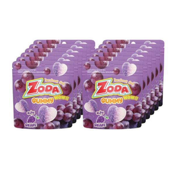 วุ้นสําเร็จรูป Zoda Wow Gummy  กลิ่นองุ่น 12X45g(ยกแพ็ค)