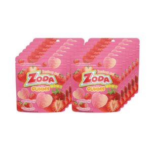 makro-snack-2457 วุ้นสําเร็จรูป Zoda Wow Gummy กลิ่นสตรอเบอร์รี่ 12X45g(ยกแพ็ค)
