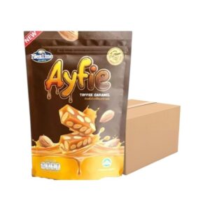 makro-snack-2468 (ยกลัง 50ห่อ) Ayfie Toffee Caramel อัยฟี่ ทอฟฟี่ ลูกอมถั่วเคลือบคาราเมล ขนาด 70 กรัม